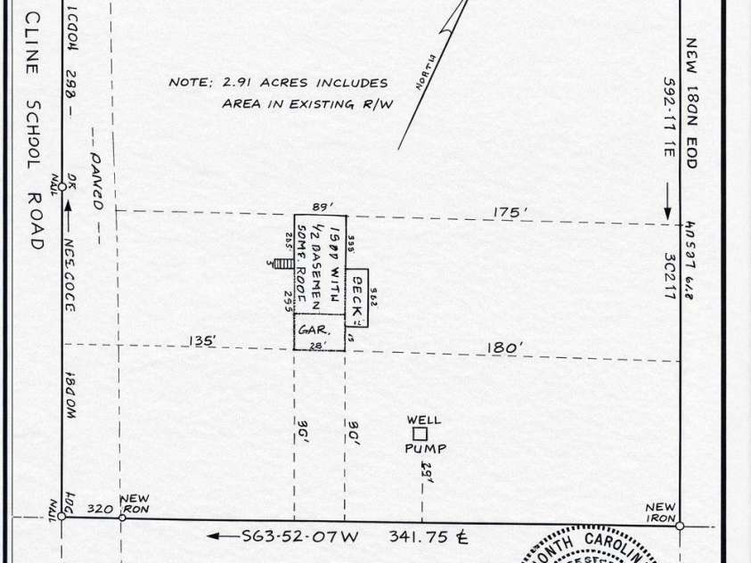 3400 Cline School Road, Concord, NC 28025.  MLS# CAR4336885, YatesRealty ID 3652. 