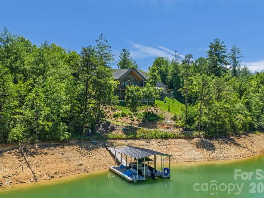 273 Alarka Point, Bryson City, NC 28713.  MLS# CAR4391193, YatesRealty ID 36534. Arial View From Lake