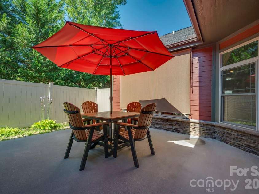 584 Summerfield Place, Flat Rock, NC 28731.  MLS# CAR4401680, YatesRealty ID 36549. Private patio