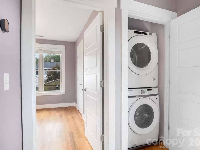 26 Mount Clare Avenue, Asheville, NC 28801.  MLS# CAR4293634, YatesRealty ID 3656. Stacked washer and dryer
