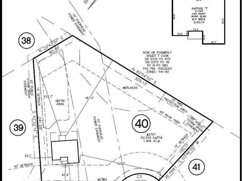 3811 Forty Acre Drive, Monroe, NC 28112.  MLS# CAR4402438, YatesRealty ID 36596. Plot map