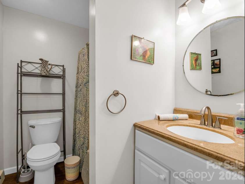 11 Charlie Hill Memorial Drive, Fairview, NC 28730.  MLS# CAR4398558, YatesRealty ID 36610. Tiny home bathroom