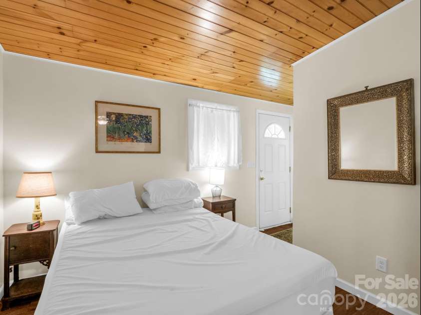 11 Charlie Hill Memorial Drive, Fairview, NC 28730.  MLS# CAR4398558, YatesRealty ID 36610. Tiny home bedroom
