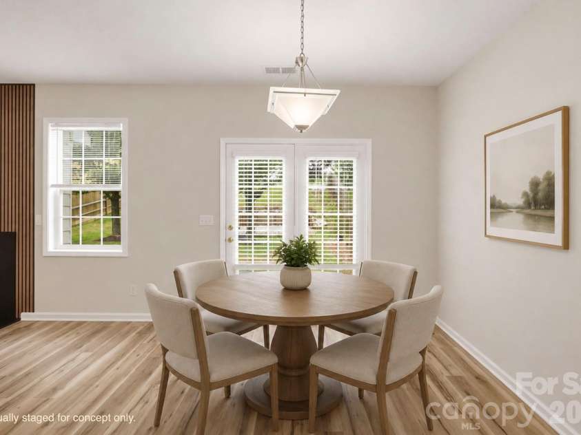 125 Morrocroft Lane, Mooresville, NC 28117.  MLS# CAR4397843, YatesRealty ID 36718. Breakfast area staged