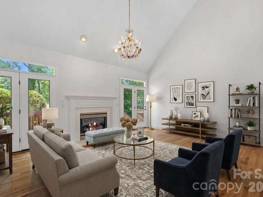 19322 River Falls Drive, Davidson, NC 28036.  MLS# CAR4400666, YatesRealty ID 36729. Virtual staging of Great Room