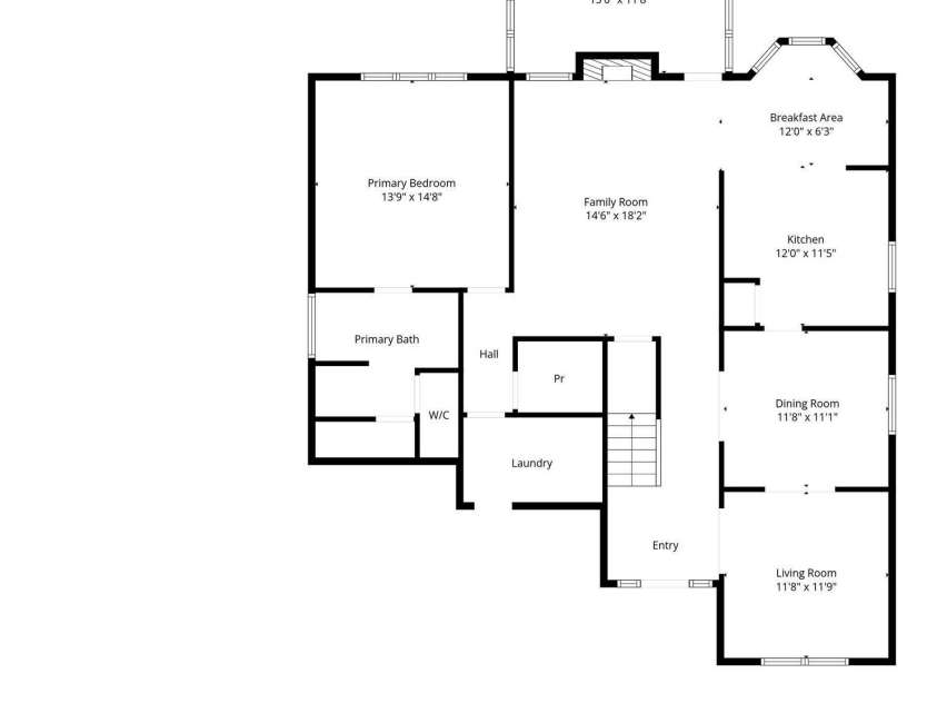 842 Treva Anne Drive, Concord, NC 28027.  MLS# CAR4317215, YatesRealty ID 3674. Floor plan main level 