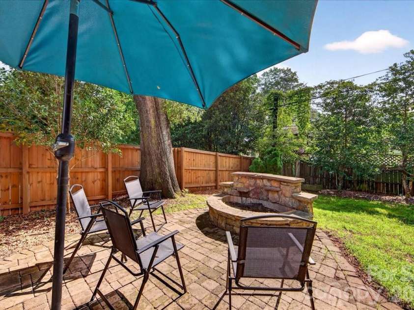 1808 Truman Road, Charlotte, NC 28205.  MLS# CAR4397533, YatesRealty ID 36754. Paver patio with firepit