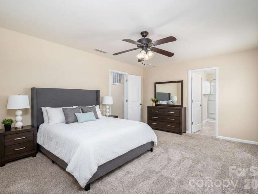 4043 Creekstone Trace, Gastonia, NC 28056.  MLS# CAR4395951, YatesRealty ID 36769. Virtually staged. Primary bedroom.