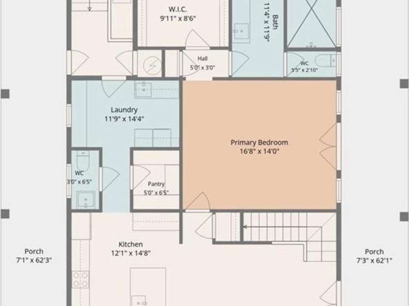 1726 Old Cheraw Highway, Rockingham, NC 28379.  MLS# CAR4417997, YatesRealty ID 36875. Main Level Floorplan