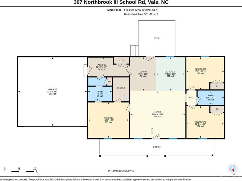 307 Northbrook III School Road, Vale, NC 28168.  MLS# CAR4403635, YatesRealty ID 36876. Floor Plan