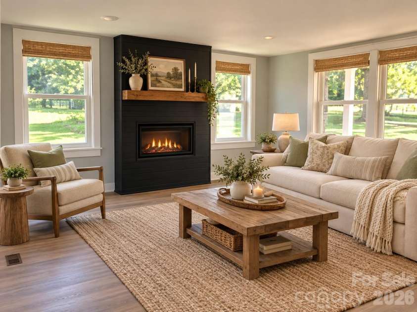 1150 Radcliff Road, Chester, SC 29706.  MLS# CAR4401504, YatesRealty ID 36885. STATGED LIVING ROOM AREA BY CHATGPT/AI