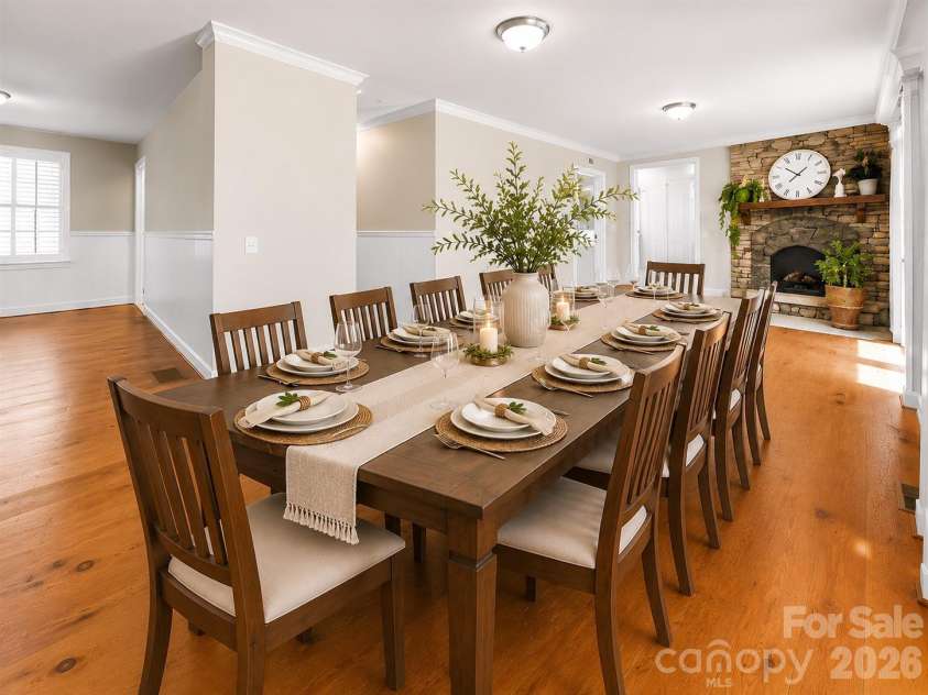 131 Fox Runn Drive, Granite Falls, NC 28630.  MLS# CAR4404358, YatesRealty ID 36943. Digitally enhanced dining room
