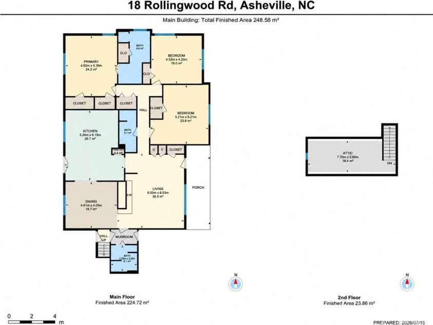 18 Rollingwood Road, Asheville, NC 28805.  MLS# CAR4401811, YatesRealty ID 36947. Almost single level living!