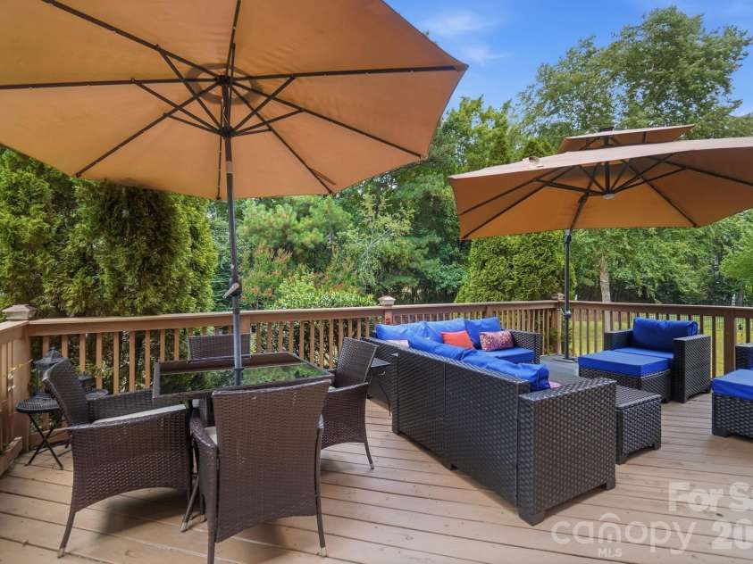 6017 Colton Ridge Drive, Indian Trail, NC 28079.  MLS# CAR4401537, YatesRealty ID 36949. Oversized Deck