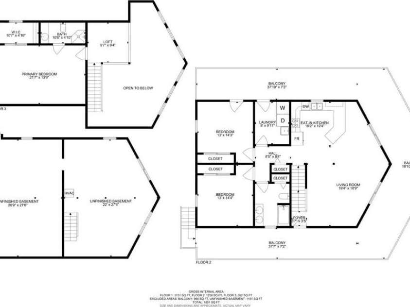 4435 Flat Mountain Road, Highlands, NC 28741.  MLS# CAR4402768, YatesRealty ID 36981. Floor Plan - All Levels