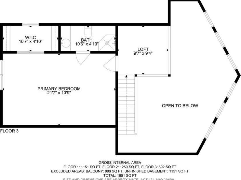 4435 Flat Mountain Road, Highlands, NC 28741.  MLS# CAR4402768, YatesRealty ID 36981. Floor Plan - Upper-Level Level