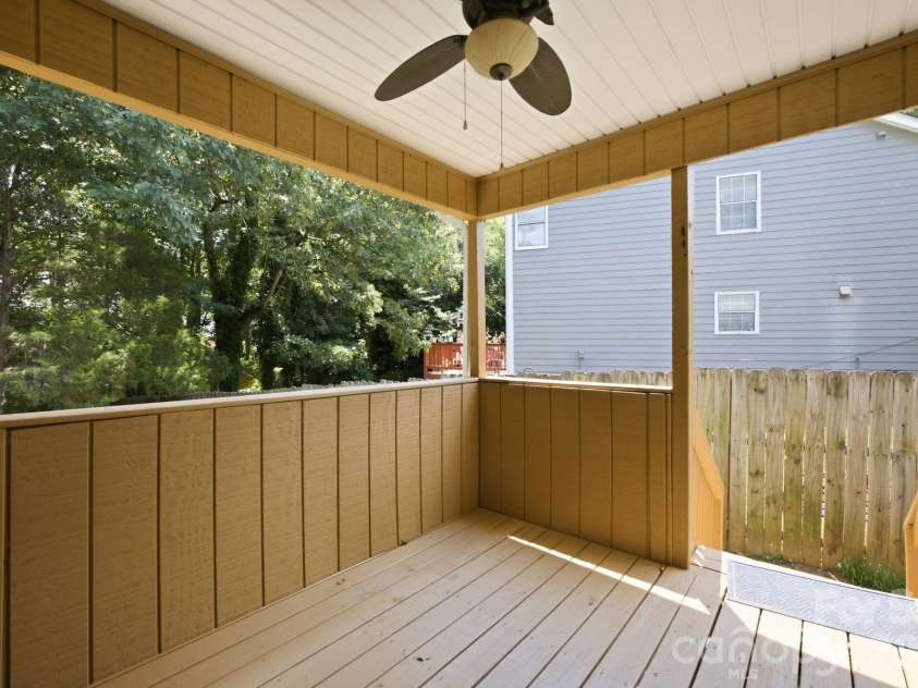 8313 Houndstooth Drive, Charlotte, NC 28227.  MLS# CAR4401386, YatesRealty ID 37018. Covered Back Porch