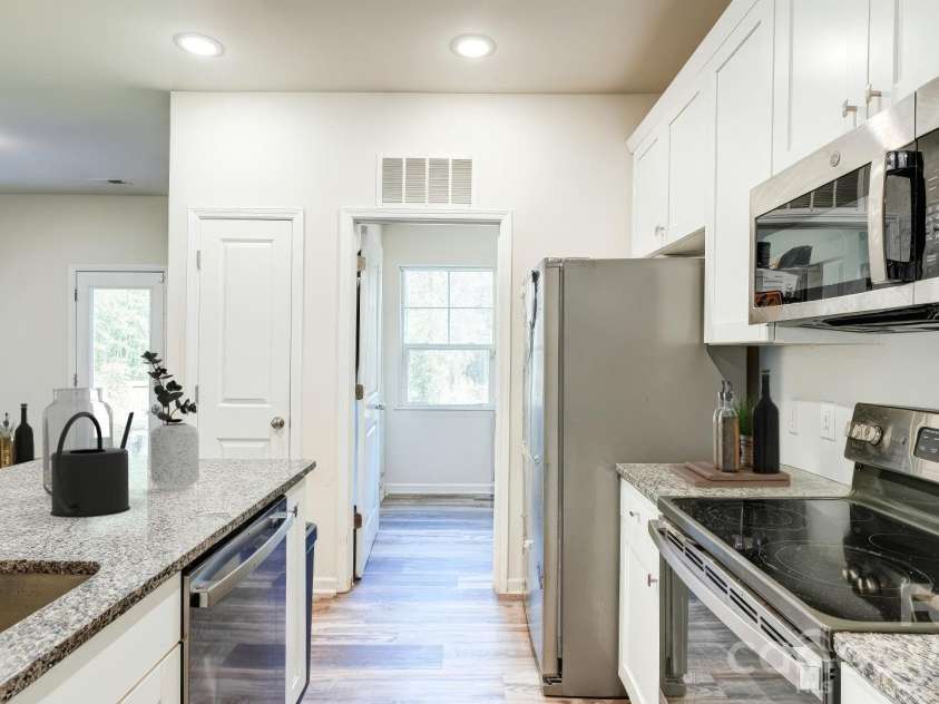 215 Putnam Street, Shelby, NC 28152.  MLS# CAR4356386, YatesRealty ID 3709. Virtually staged kitchen view