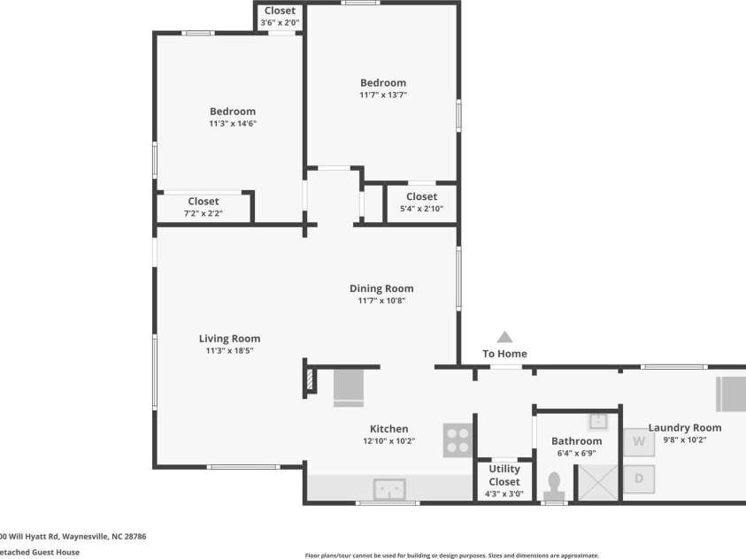 396 & 400 Will Hyatt Road, Waynesville, NC 28786.  MLS# CAR4191538, YatesRealty ID 3709. Floorplan 396 Will Hyatt