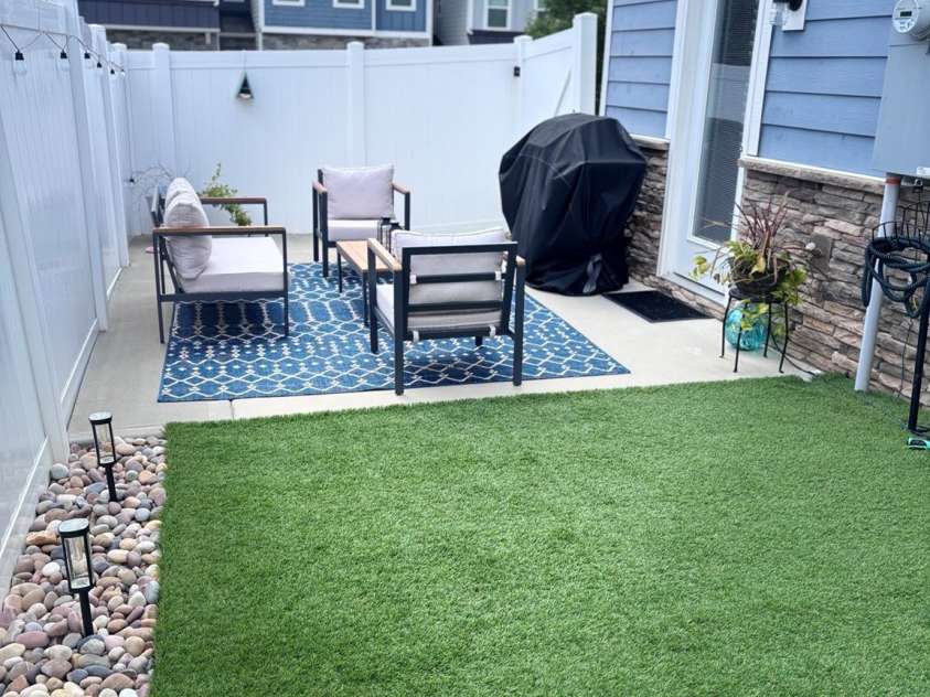 7585 Hartsfield Drive, Lancaster, SC 29720.  MLS# CAR4398685, YatesRealty ID 37108. Turfed Patio