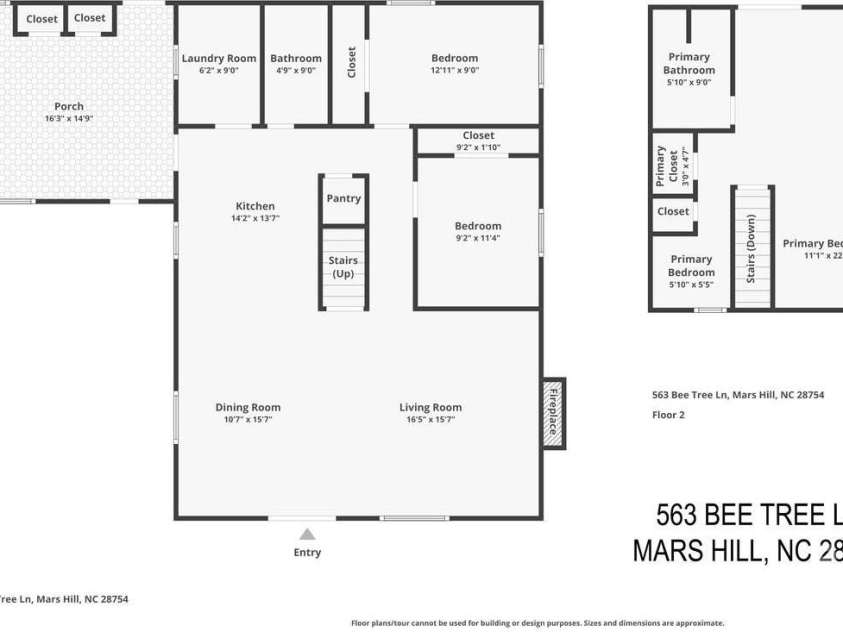 563 Bee Tree Lane, Mars Hill, NC 28754.  MLS# CAR4317356, YatesRealty ID 3714. Floor Plan