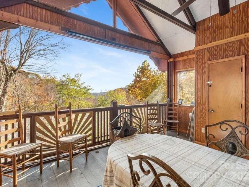 563 Bee Tree Lane, Mars Hill, NC 28754.  MLS# CAR4317356, YatesRealty ID 3714. Screened in covered side porch with storage