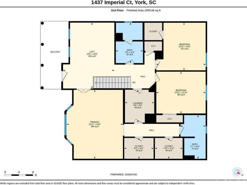 1437 Imperial Court, York, SC 29745.  MLS# CAR4396228, YatesRealty ID 37270. Second Floor Measurements