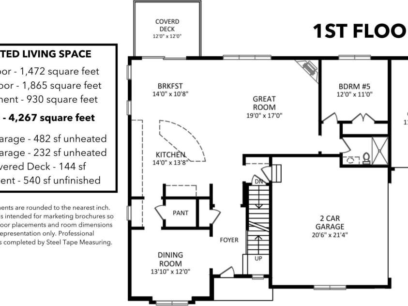 7006 Garden Hill Drive, Huntersville, NC 28078.  MLS# CAR4196907, YatesRealty ID 3738. Floorplan 1st Floor