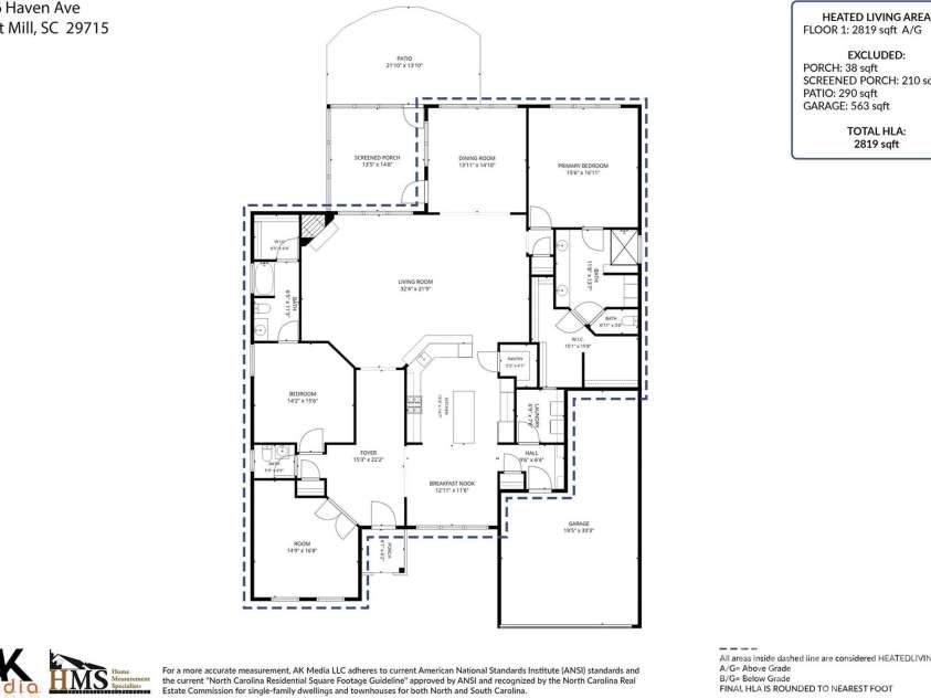 426 Haven Avenue, Fort Mill, SC 29715.  MLS# CAR4369775, YatesRealty ID 37416. 
