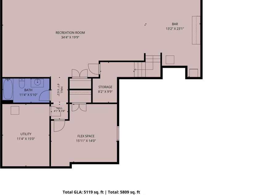2026 Sweet William Drive, Harrisburg, NC 28075.  MLS# CAR4387267, YatesRealty ID 37427. Lower Level Floor Plan