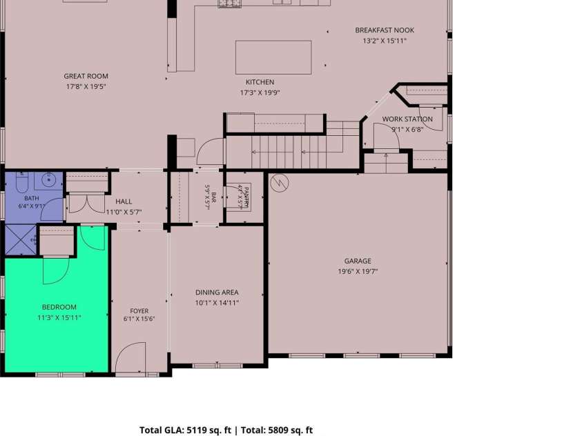 2026 Sweet William Drive, Harrisburg, NC 28075.  MLS# CAR4387267, YatesRealty ID 37427. Main Level Floor Plan