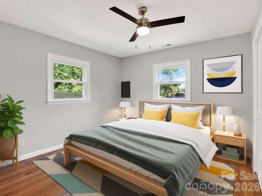 47 Carolina Mountain Drive, Candler, NC 28715.  MLS# CAR4403148, YatesRealty ID 37439. Bedroom virtually staged