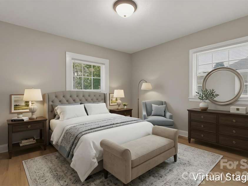 4706 Brooktree Drive, Charlotte, NC 28208.  MLS# CAR4404822, YatesRealty ID 37440. Walking into the second bedroom (virtually staged & enhanced).
