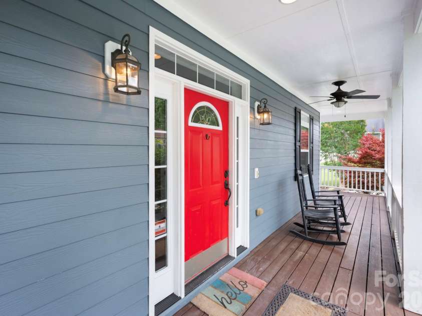 93 Big Sky Drive, Leicester, NC 28748.  MLS# CAR4403278, YatesRealty ID 37449. Classic red front door