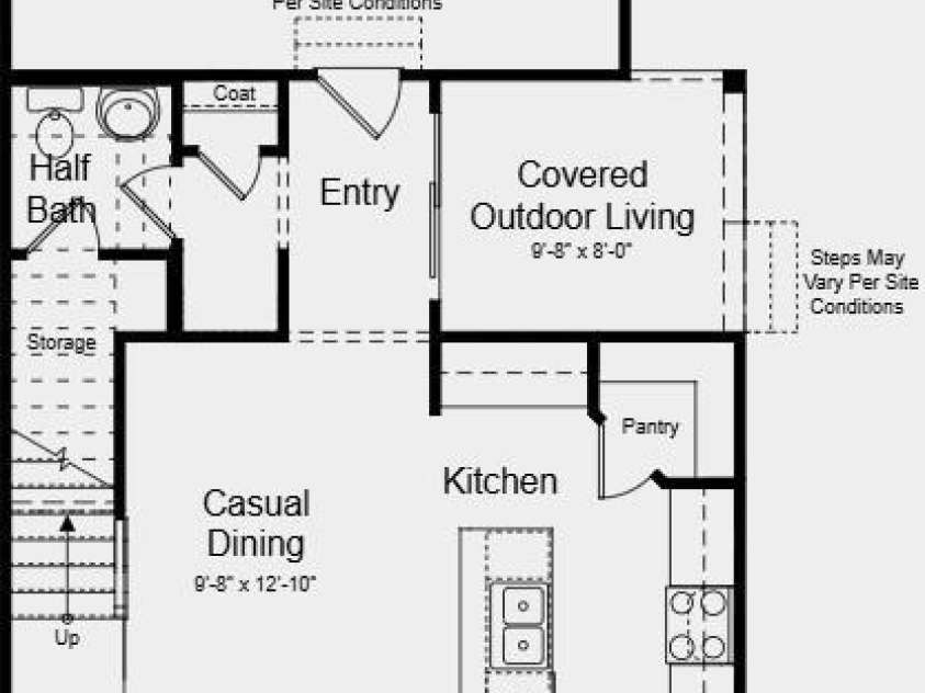7304 Wake Way, Indian Land, SC 29707.  MLS# CAR4405297, YatesRealty ID 37498. First Floor Plan -  Additional Highlights Include: extended flooring into the great room