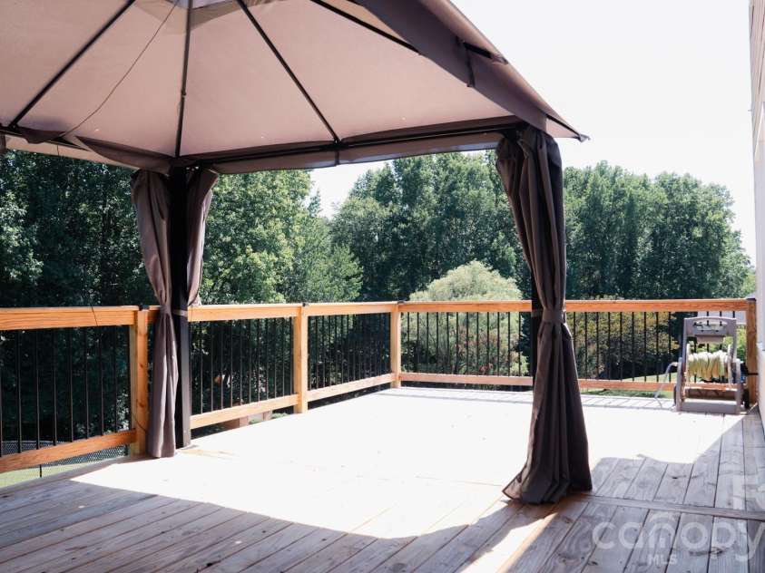 6567 Keeneland Trail, Vale, NC 28168.  MLS# CAR4404550, YatesRealty ID 37501. Back Deck and Gazebo