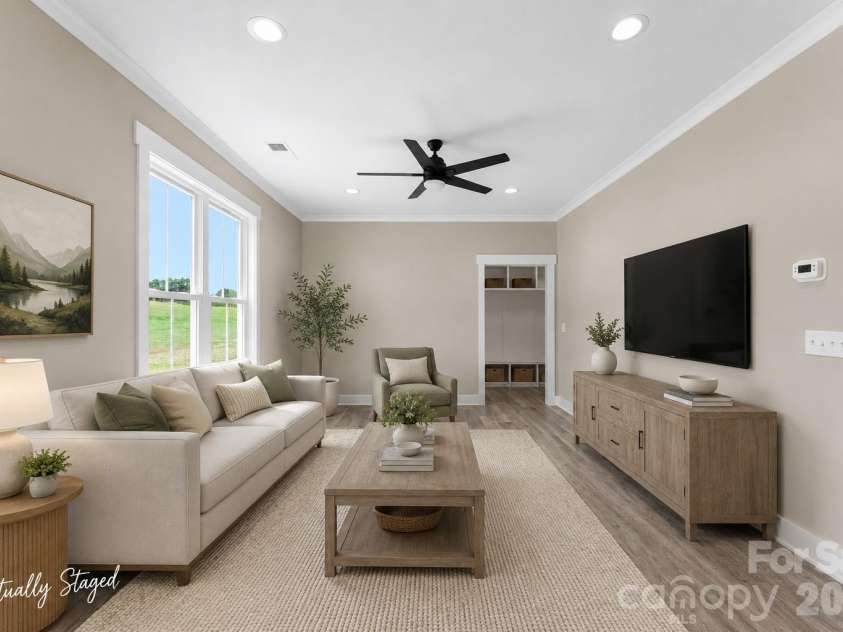 1028 Speight Road, Albemarle, NC 28001.  MLS# CAR4405298, YatesRealty ID 37504. Virtually Staged Living Room
