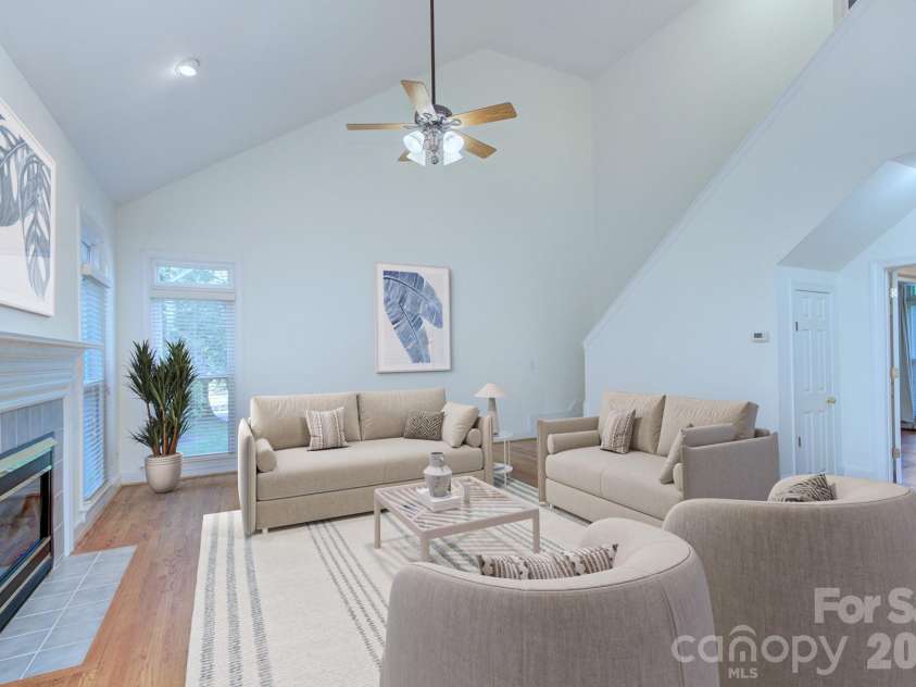8044 Hawk Crest Court, Charlotte, NC 28270.  MLS# CAR4267919, YatesRealty ID 3752. Virtually staged--second view from family room