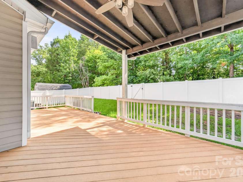 4708 Kiddle Lane, Monroe, NC 28110.  MLS# CAR4403403, YatesRealty ID 37541. Covered area with cieling fan