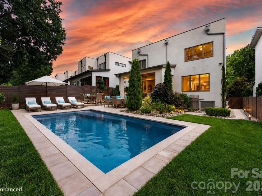 1310 Levy Way, Charlotte, NC 28205.  MLS# CAR4368279, YatesRealty ID 37568. Backyard Oasis Reimagined