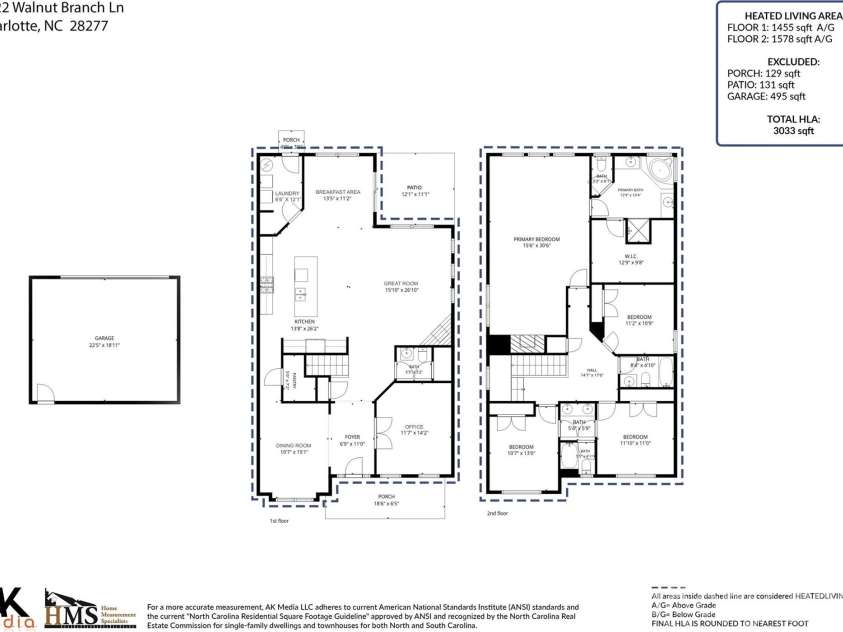 7022 Walnut Branch Lane, Charlotte, NC 28277.  MLS# CAR4399916, YatesRealty ID 37578. 