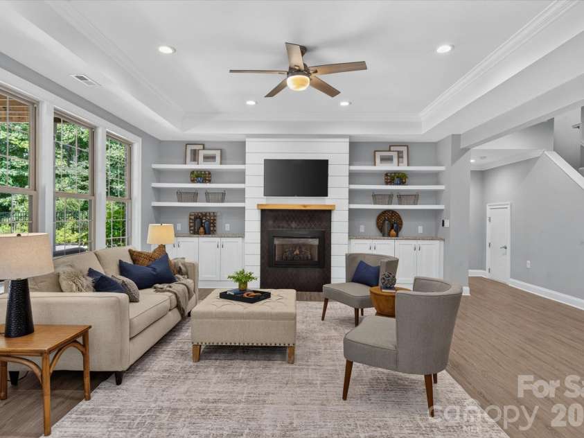 2020 Sherringham Way, Waxhaw, NC 28173.  MLS# CAR4390761, YatesRealty ID 37590. Finished basement with gas fireplace