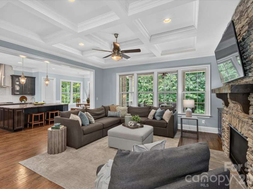 2020 Sherringham Way, Waxhaw, NC 28173.  MLS# CAR4390761, YatesRealty ID 37590. Spacious living room open to kitchen