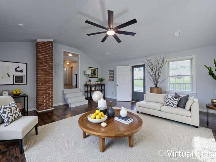 501 Fairview Road, Asheville, NC 28803.  MLS# CAR4393611, YatesRealty ID 37603. Living Room virtually staged