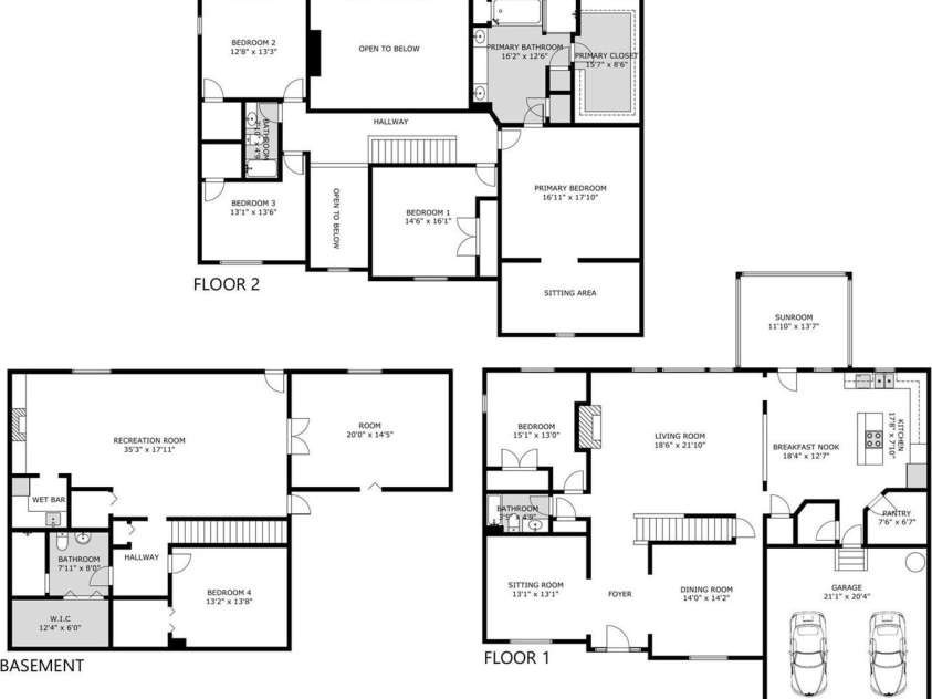 6015 Graburns Ford Drive, Charlotte, NC 28269.  MLS# CAR4402228, YatesRealty ID 37615. Floor plan