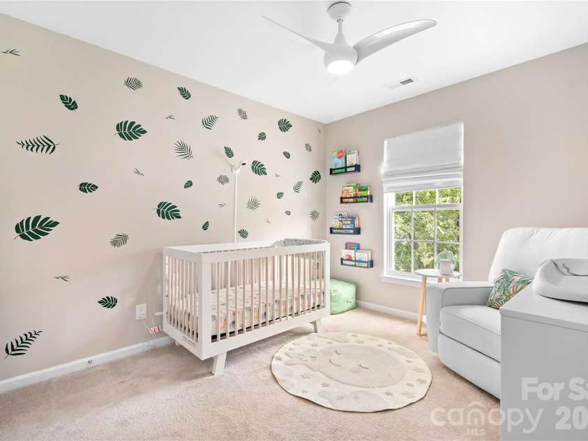 9407 Willow Tree Lane, Charlotte, NC 28277.  MLS# CAR4401791, YatesRealty ID 37631. Bedroom #2 with updated fan