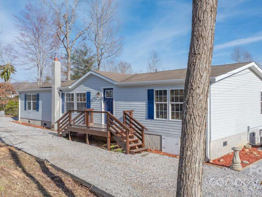 459 Vaughn Road, Spruce Pine, NC 28777.  MLS# CAR4240761, YatesRealty ID 3764. Front of home, new deck
