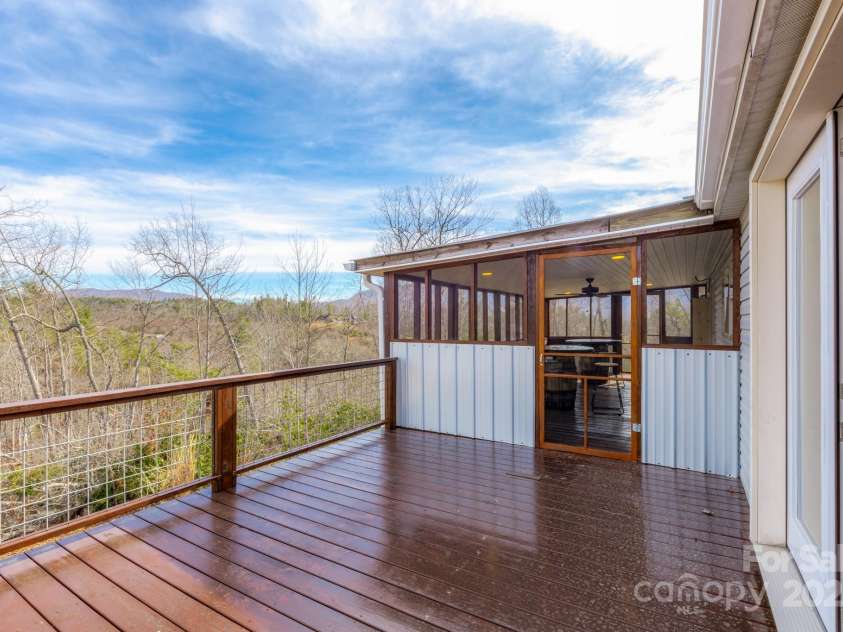 459 Vaughn Road, Spruce Pine, NC 28777.  MLS# CAR4240761, YatesRealty ID 3764. Rear deck, both open and enclosed/screened areas.