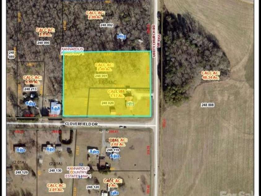 7575 Unity Church Road, Kannapolis, NC 28081.  MLS# CAR4399889, YatesRealty ID 37655. 3.66 Acres available!