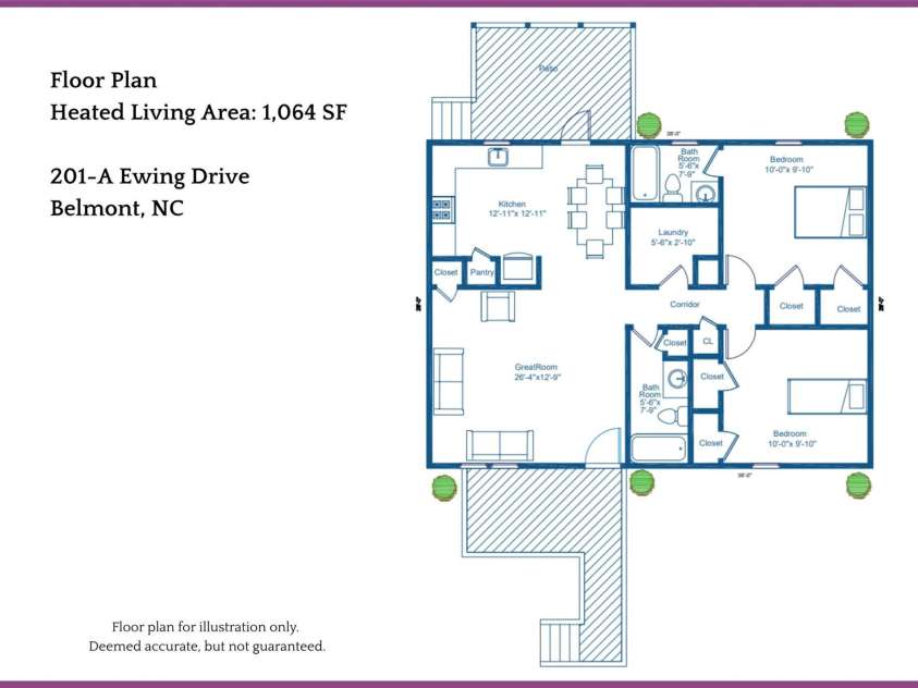 201-A Ewing Drive, Belmont, NC 28012.  MLS# CAR4403025, YatesRealty ID 37732. 
